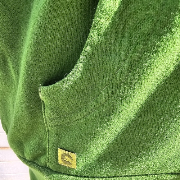 Puma Womens Hoodie Size M Green Full Zip Kangaroo Pocket 3/4 Sleeve Activewear - Picture 4 of 9